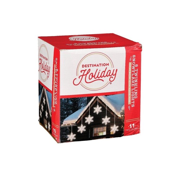 Twinkling Snowflake Clear Christmas Lights - Picture 1 of 1